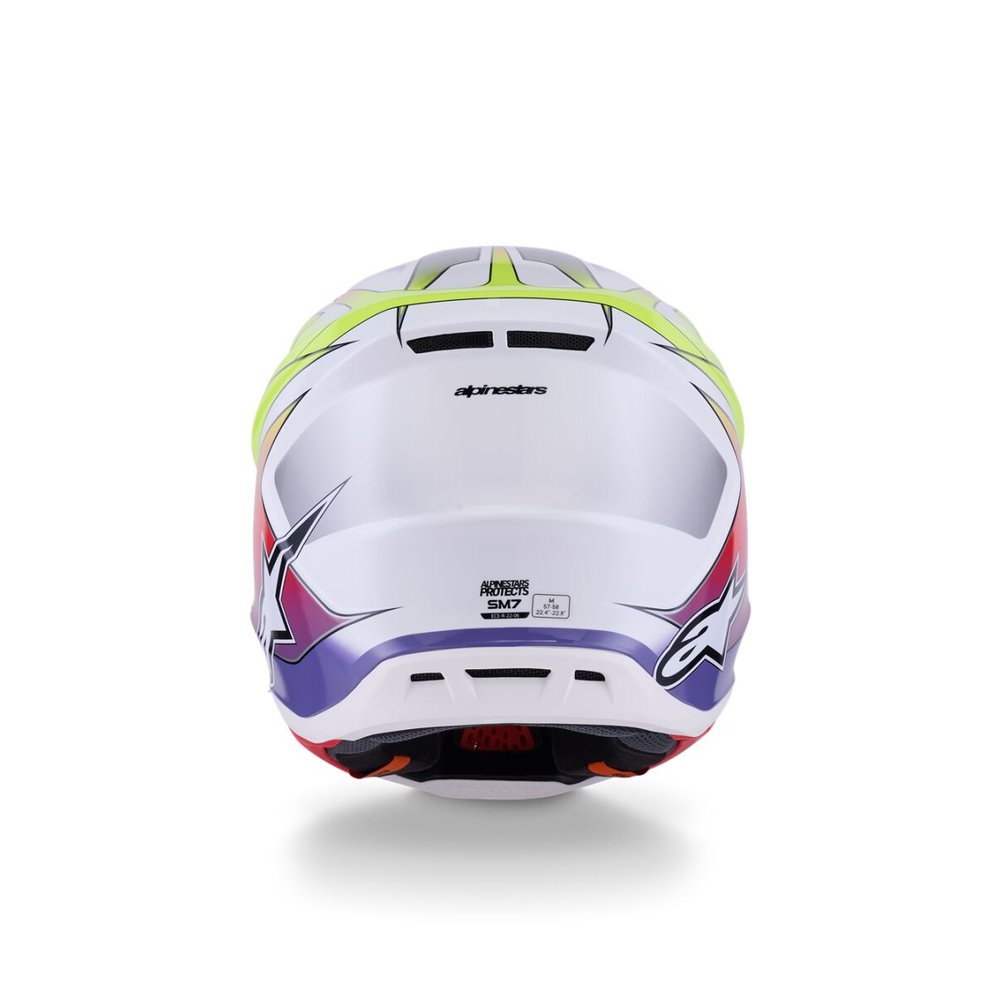 ALPINESTARS Supertech M7 Fuse Motocross Helm weiss/gelb/lila ALPINESTARS Supertech M7 Fuse Motocross Helm weiss/gelb/lila