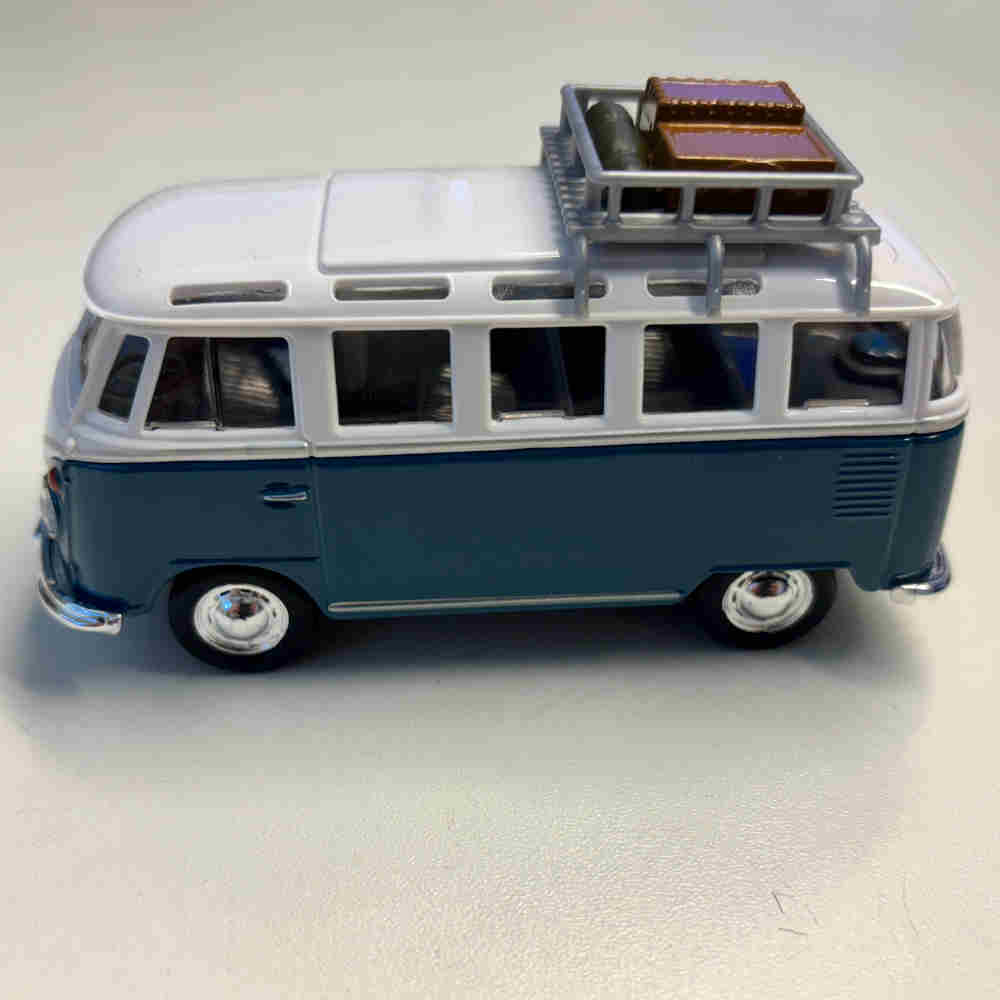 MAISTO VW T1 Bus Samba 1962 Weekender Dach-Gepächträger blau Modell Maßstab: 1:40