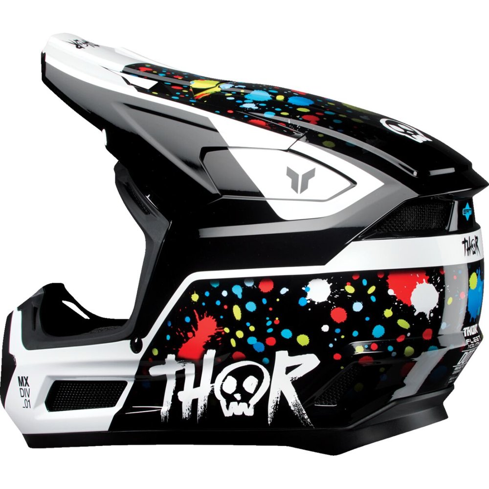 THOR Fleet Kinder Motocross Helm Splat schwarz