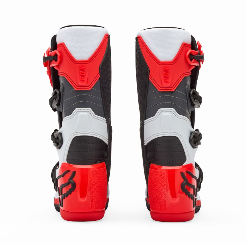 FOX YOUTH COMP BOOT Motocross Stiefel für Kinder Weiss/Neon Rot