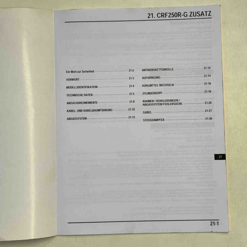 HONDA CRF 250 R 2015 64KRN60Y Motorrad-Handbuch gebraucht