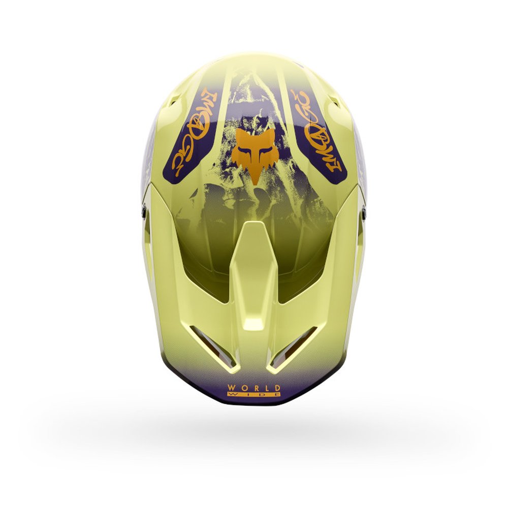FOX V1 IMAGE PRINT Motocross Helm Pear Gelb