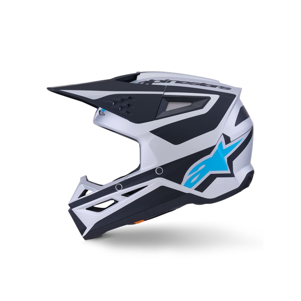 ALPINESTARS Supertech M3 Heat Motocross Helm silber/blau/schwarz