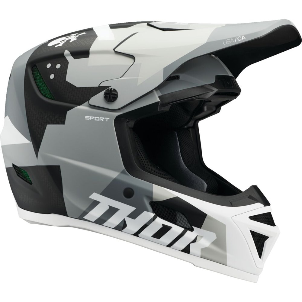 THOR Reflex Sport Motocross Helm CBN Brave grau weiss