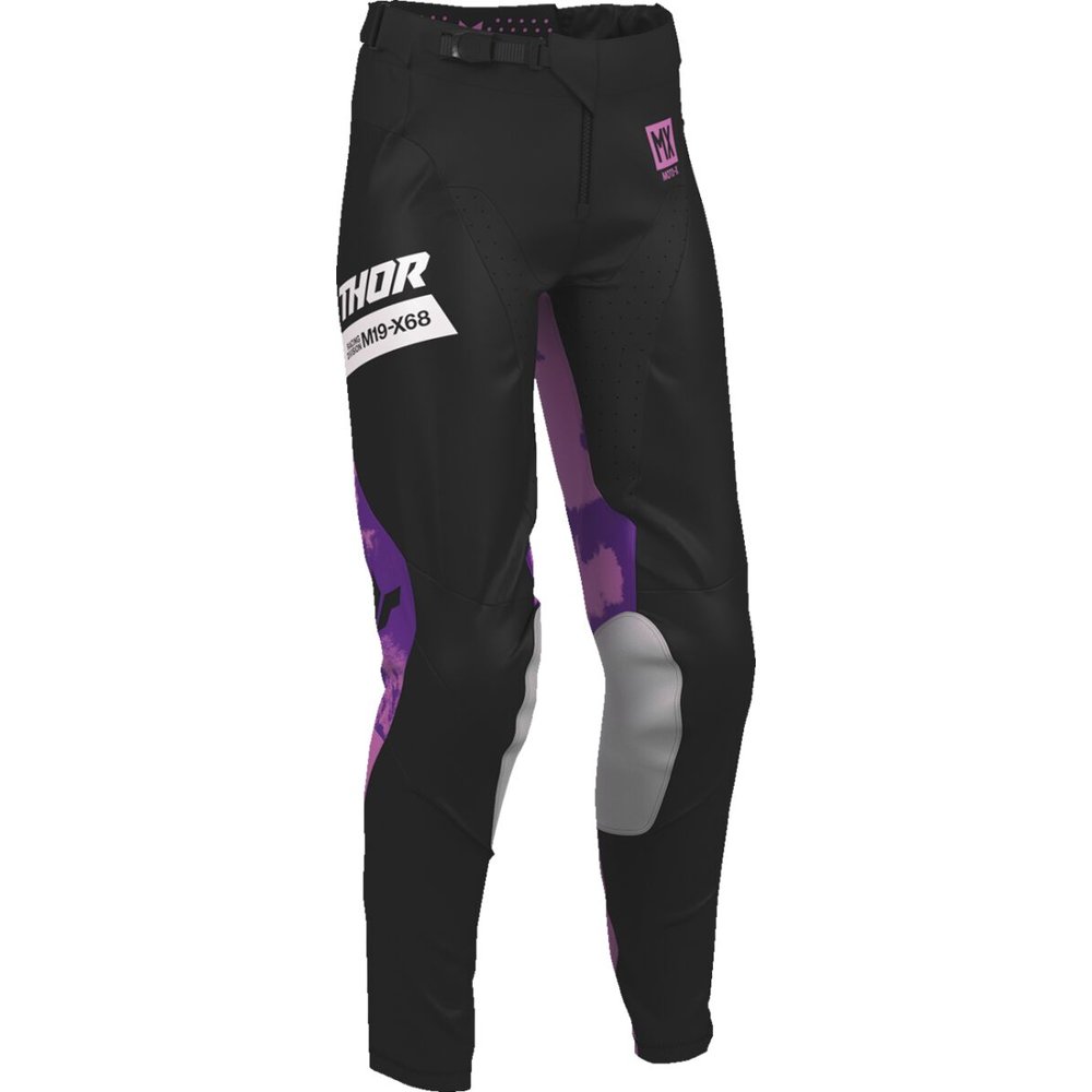 THOR Launchmode Bleach Frauen Motocross Hose schwarz/pink/dunkel grau