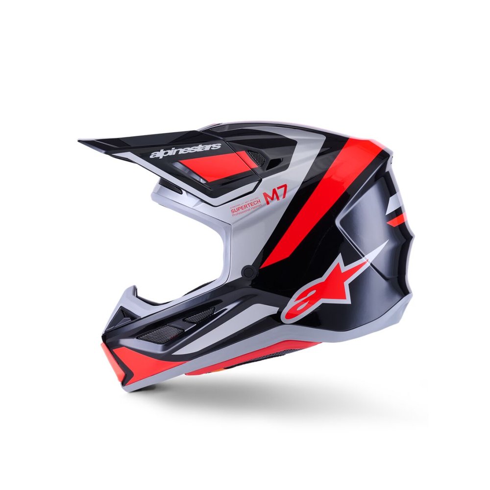 ALPINESTARS Supertech M7 Rise Motocross Helm schwarz/rot/silber