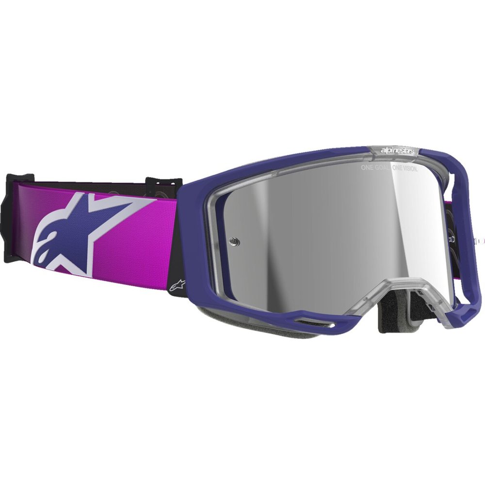 ALPINESTARS Vision 8 Brille Goggle Corp lila/Light grau silberer vespiegelt