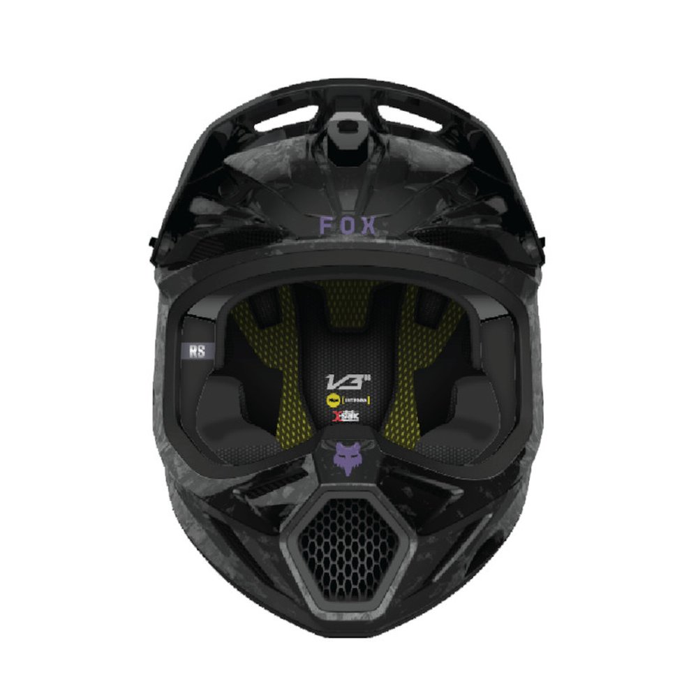 FOX V3 RS GRID Motocross Helm Schwarz/Purple