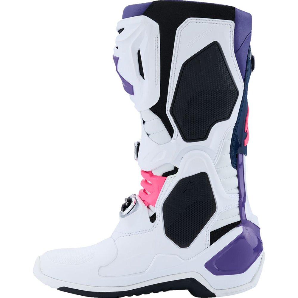 ALPINESTARS Tech 10 Motocross Stiefel weiss/violett/navy blau/neon pink