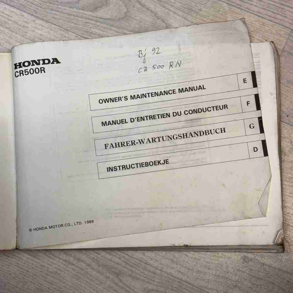 HONDA CR 500 R 1987 Original OEM 00X36-ML3-8201 36ML3820 Motorrad-Handbuch gebraucht