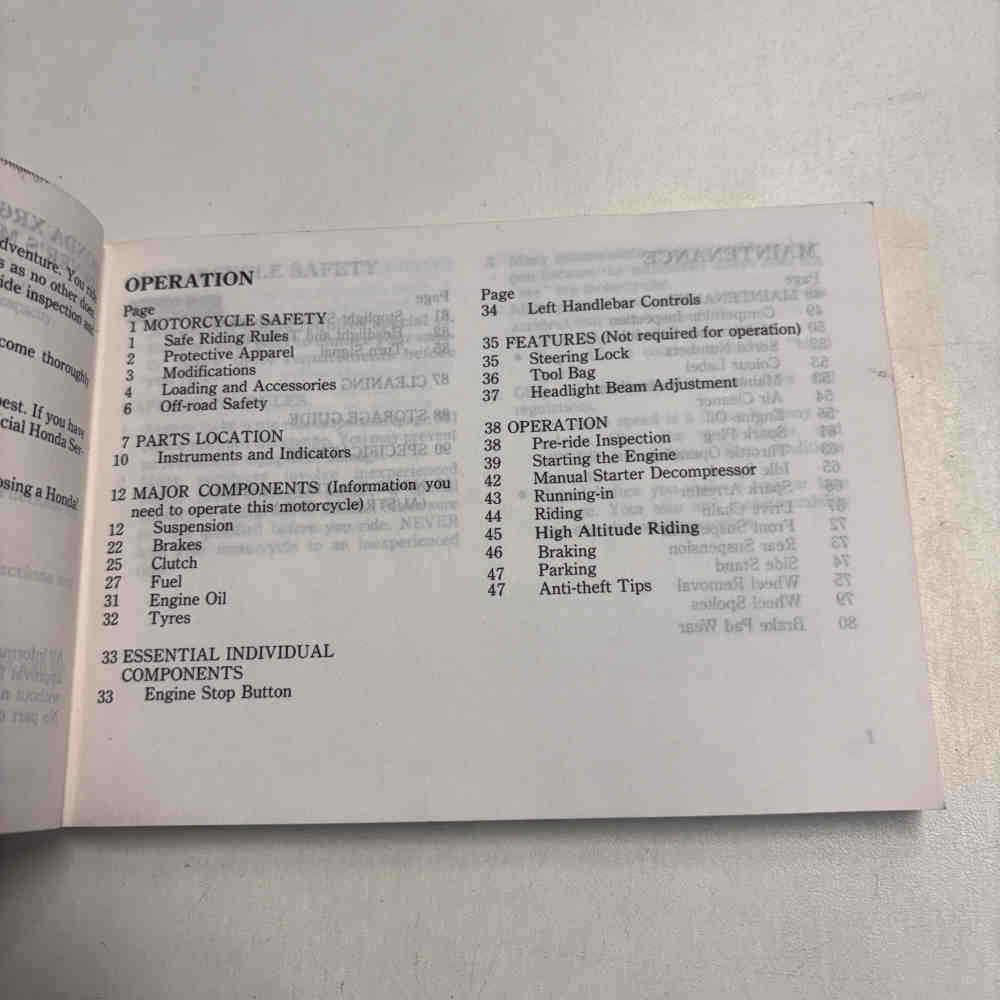 HONDA XR 600 R 1998 38MAG820 00X38-MAG-8200 Motorrad-Handbuch gebraucht