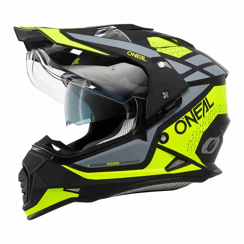 ONEAL Sierra R Enduro Motorrad Helm neon gelb schwarz grau