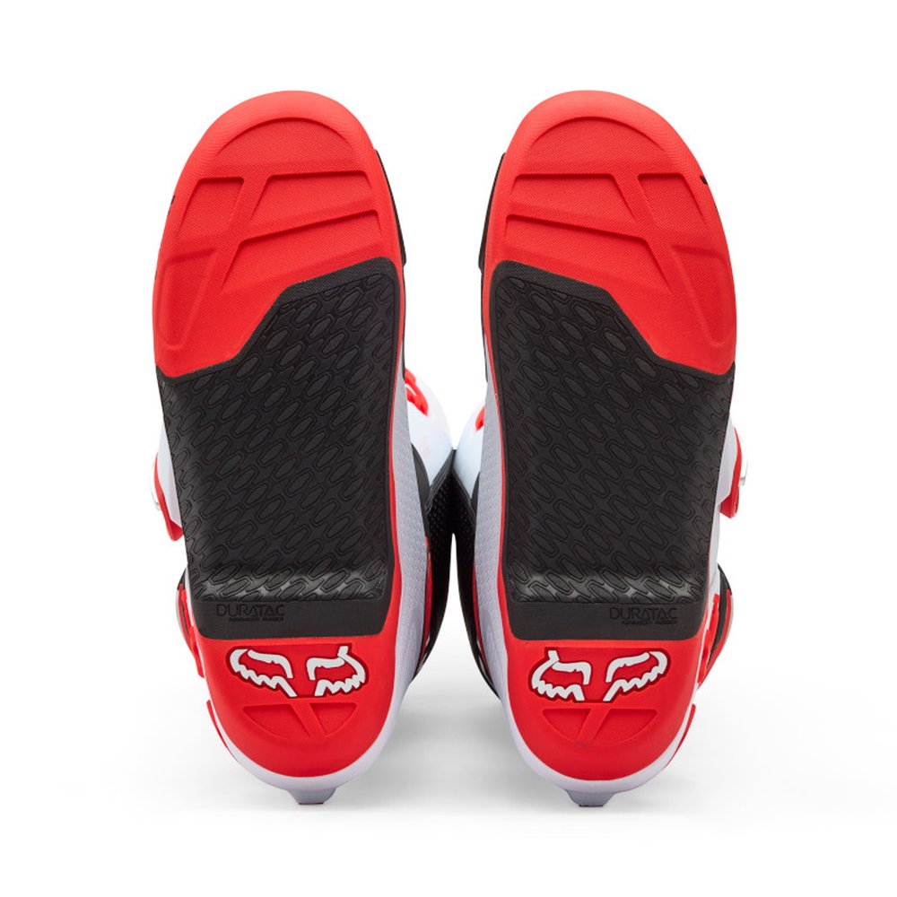 FOX MOTION BOOT Motocross Stiefel Weiss/Neon Rot